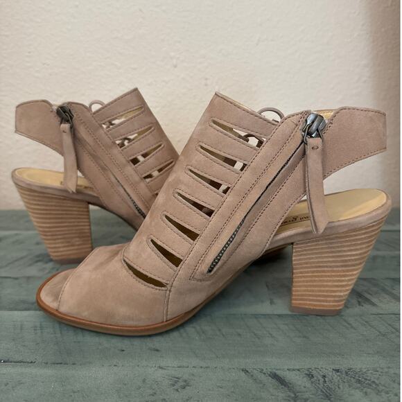 Paul Green Size 9 Sabrina Sandal Sisal Nubuk 3 1/2" Stacked Heel - Picture 2 of 15